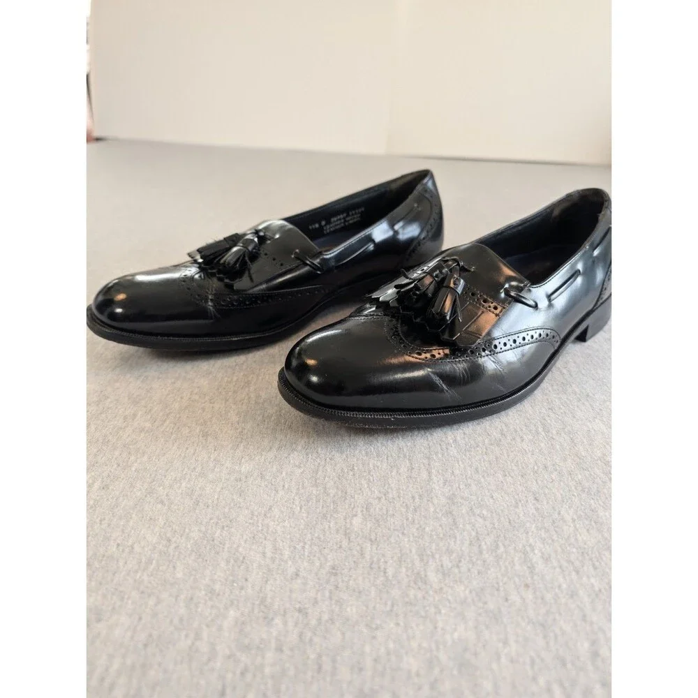 Bostonian Stockbridge Men's Black Leather Tassel Wingtip Loafers 11.5 D